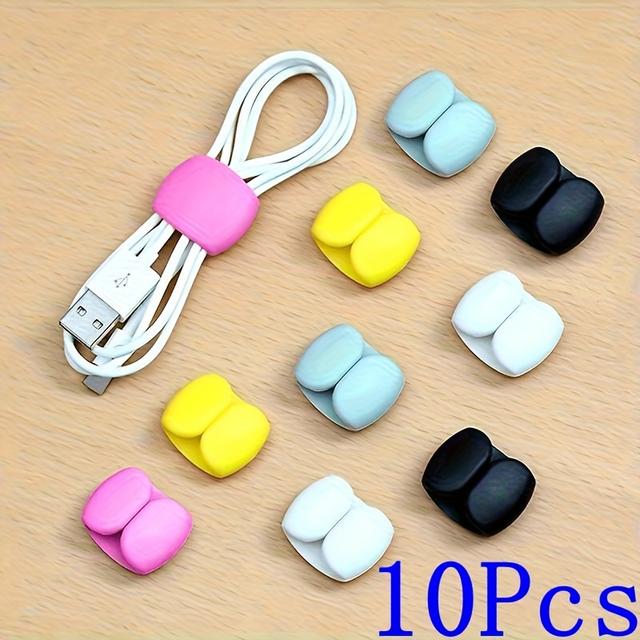 TEMU Colorful Silicone Clips For Organizing Cables, In Packs Of 1, 5, 10, Or 20, Perfect For Desktop Decoration And Travel Wire Management