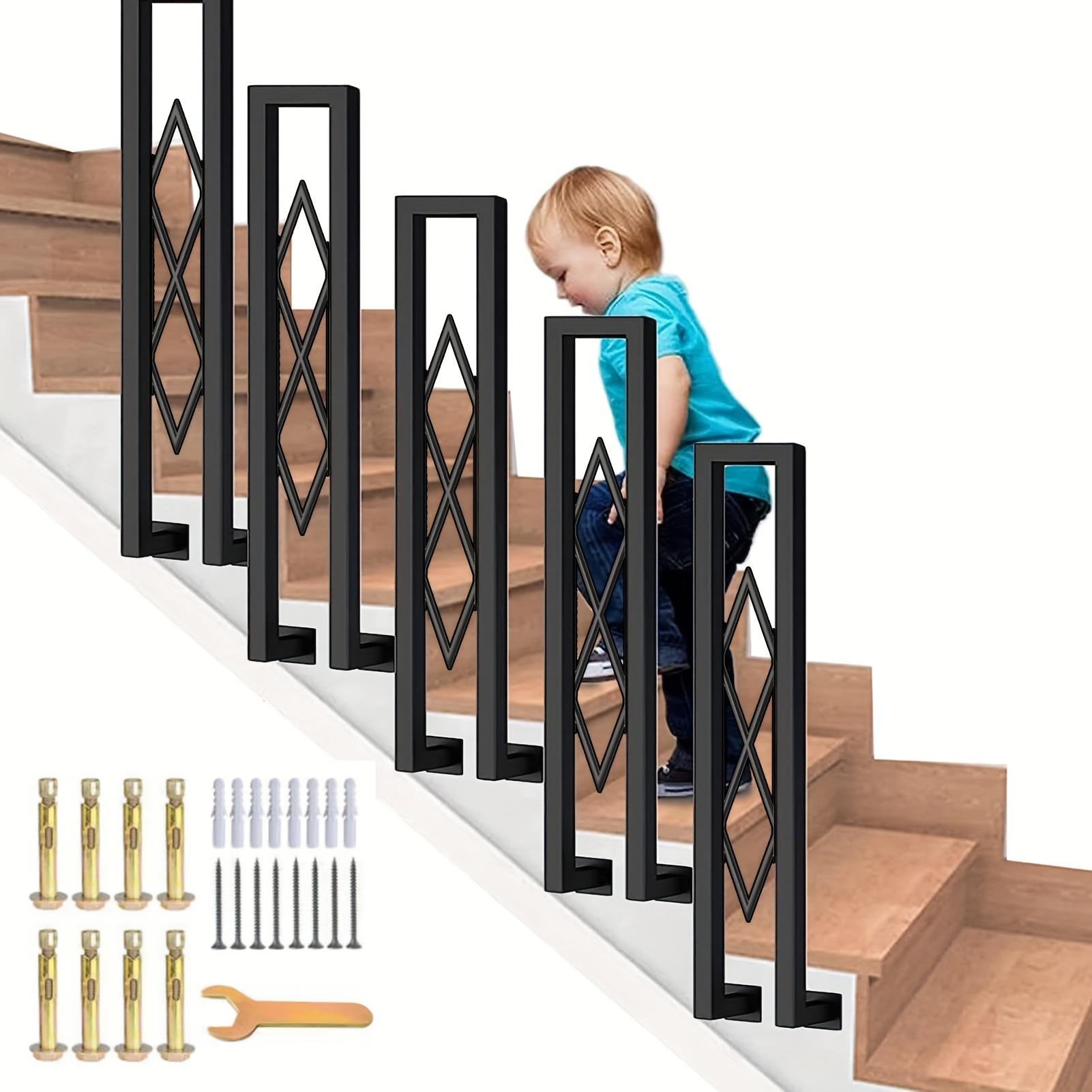 TEMU U-shaped Stair Railing Side Mounted Decorative Safety 75-110cm Highiron Stair Handrail Villa Garage Porch Support Rod