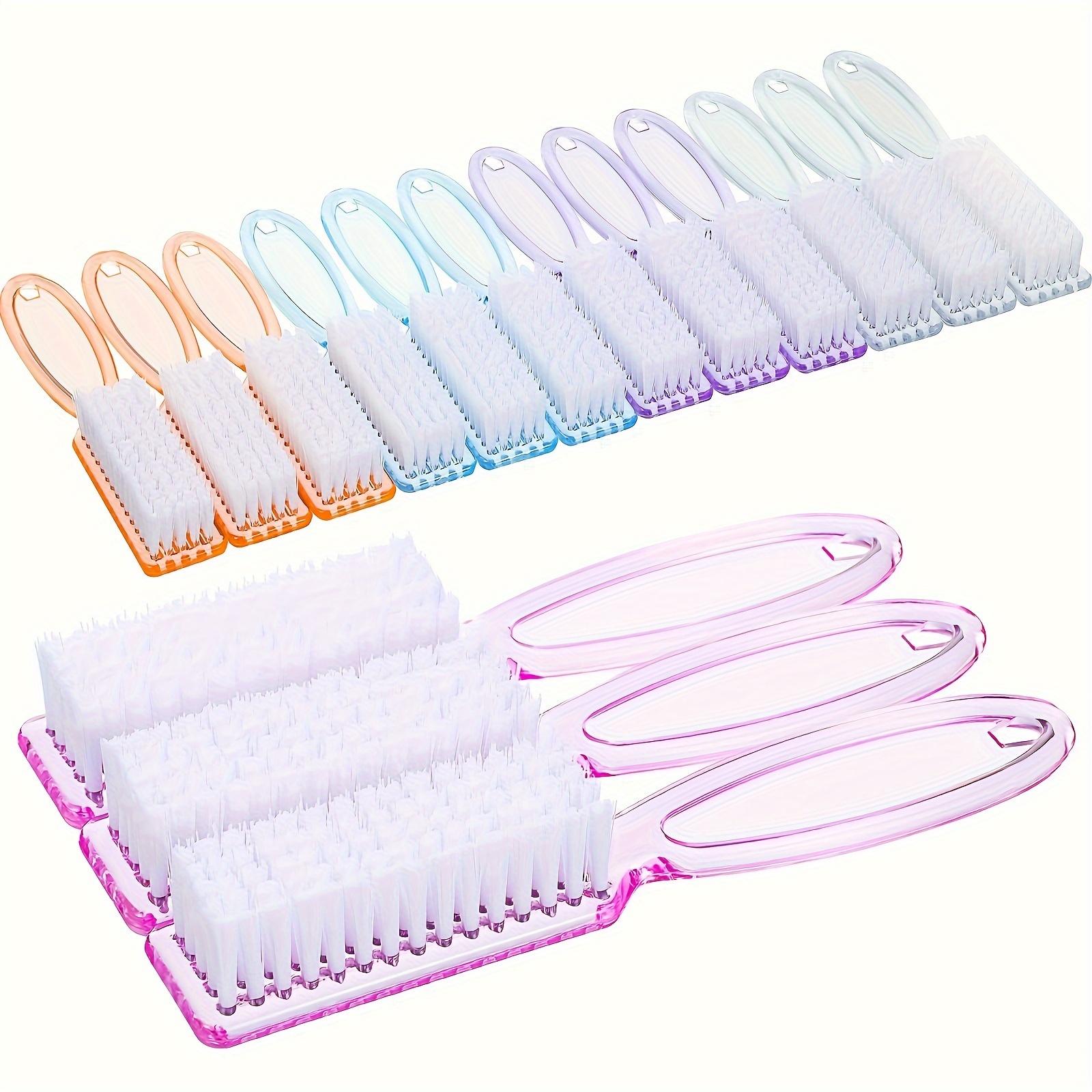 TEMU 12pcs/15pcs Nail Brush Set For Fingernails And Toenails, Manicure And Pedicure Brushes With Comfortable Handle, 5 Fresh Colors, Non-electric, For Home Use