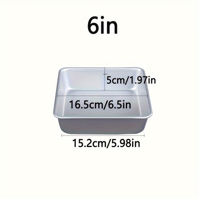 TEMU 4, 6, 8, Inch Square Cake Pan Deep Baking Pans Lasagna Bread Brownie Pans, One-piece Construction & Leakproof Non-toxic & Healthy, & Dishwasher Safe