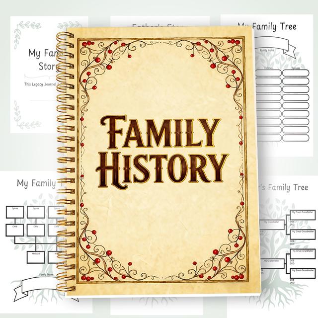 TEMU 1 Family Tree Book And Genealogy | Hardcover Kin Organizer With Step-by-, Heritage Diary, Record And , Perfect Gift For Parents/grandparents | Elegant Cover Design