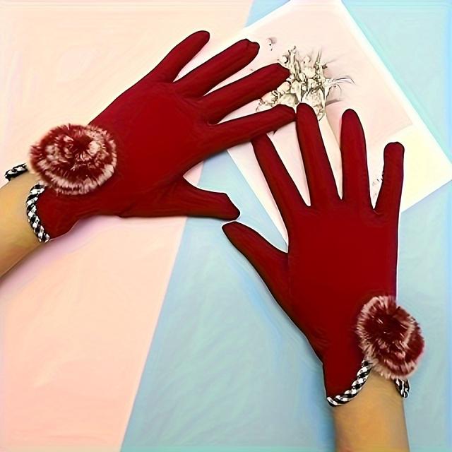 TEMU Women's Gloves, Ball Thin Thermal Gloves, -lined Cycling Gloves