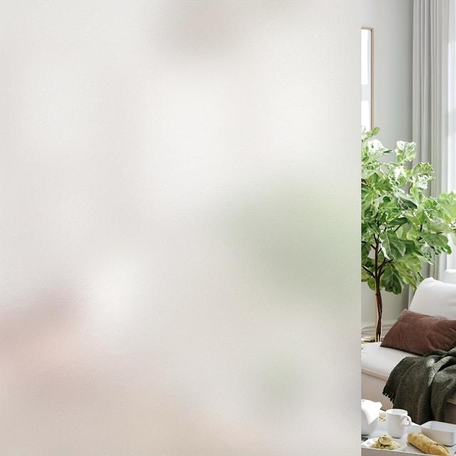 TEMU 4mil Thick Electrostatic Frosted Glass Window Film For Bathroom & Home - Privacy, Sun Blocking, Heat Control, Uv Protection, , Vinyl Material