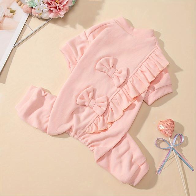 TEMU 1pc Babany Bebe Dog 겨울 따뜻함 Fleece 애완동물 바디수트, 소형에서 중형까지의 품종에 적합한 부드럽고 편안한 캐주얼 옷, 가을과 겨울을 위한 폴리에스테르 니트 풀오버