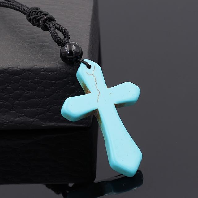 TEMU Collar tejido negro con colgante de cruz , un collar religioso adecuado para hombres como para mujeres