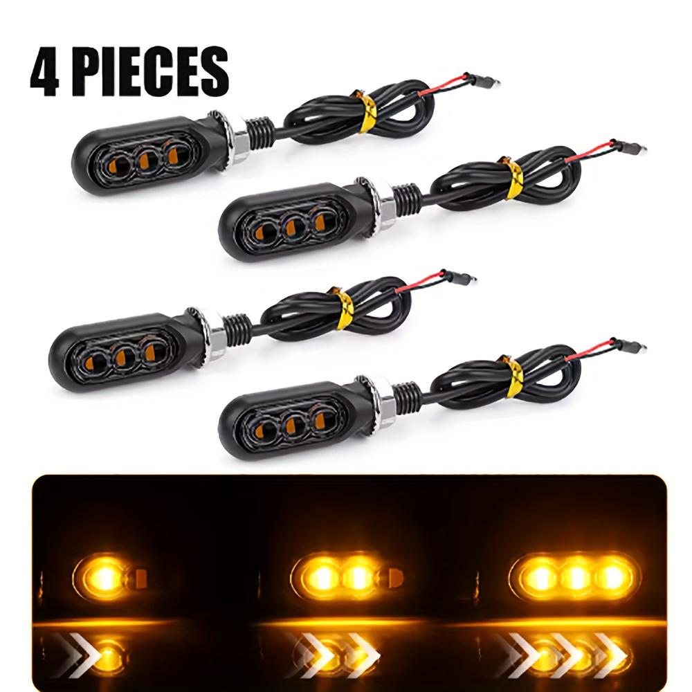 TEMU 4pcs Motorcycle 3led Turn Directional Indicators Amber Flashing Light Blinker Turn Signal Lamp Motorcycle 12v Modified Break Lamp Turn Light
