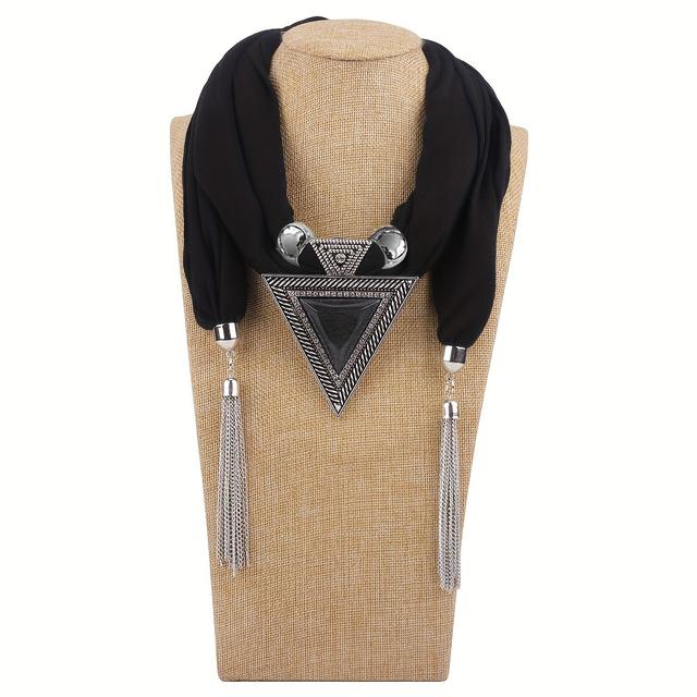 TEMU Bohemisk Franshalsduk Enfärgad Krage Kvinnors Sjal Halsduks