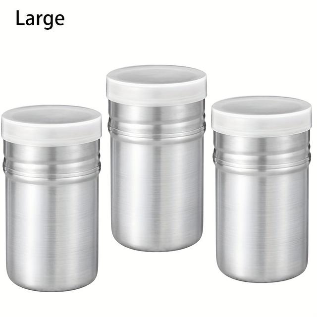 TEMU 3 шт. Великі Преміум Нержавіючі Сталеві Пудрені Шейкери - Ідеальні для Пудри з Какао, Кориці та Кави, з Рівномірним Розсіювальним Сітчастим Екраном, Ідеальні для Дому та Ресторану