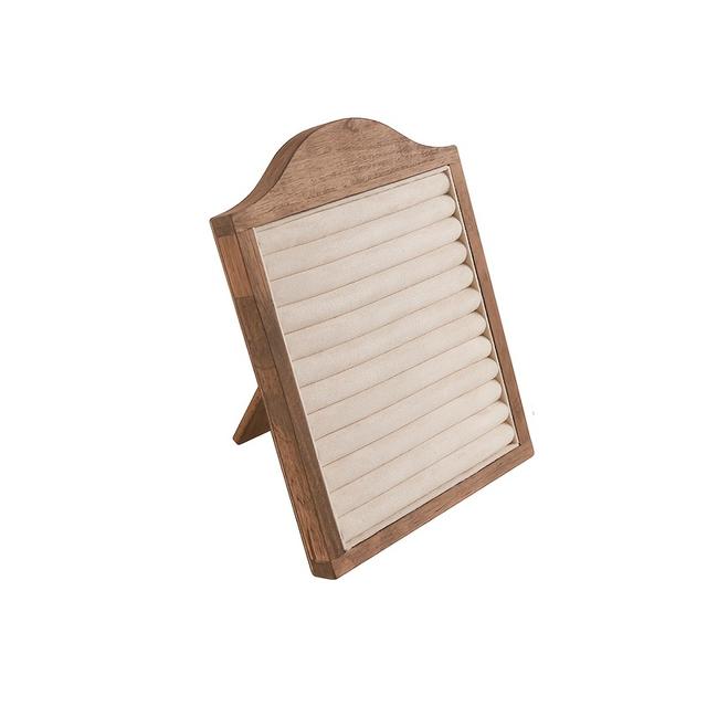 TEMU A Walnut-colored Vertical Ring Display Stand, Earring Showcase Tray, Stud Earring Holder, Jewelry Rack, And Decorative Piece