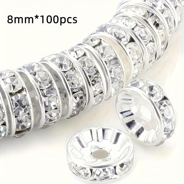 TEMU 100pcs/set Round Beads, Used For Loose Bead Bracelet Spacer Beads Jewelry Making 6/8 Mm (0.23/0.31 In)