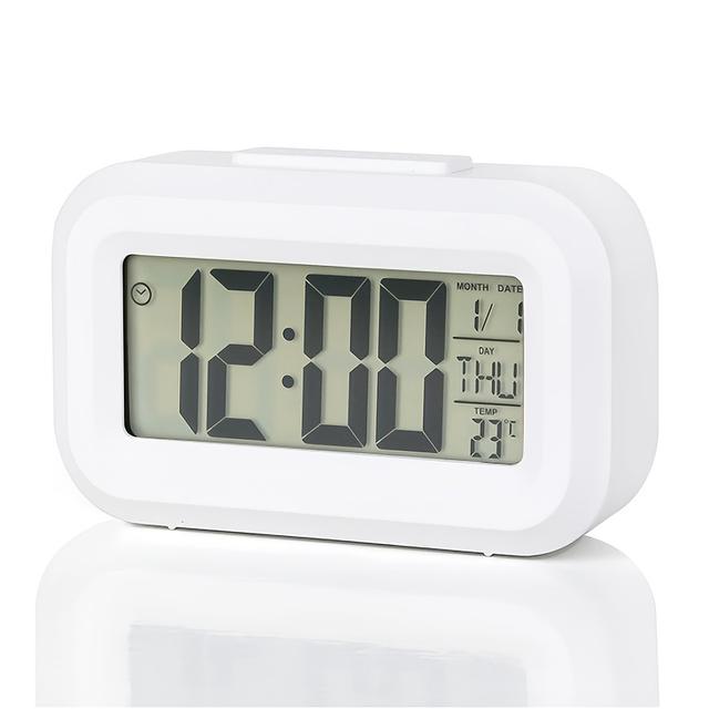 TEMU 1台デジタル学生用アラーム カレンダー&温度表示付き 多機能タロック ベッドサイド・デスク用 プラスチック製モダンデジタル 日付トラッカー&睡眠アラーム付き