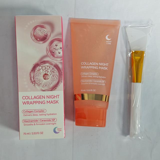 TEMU قناع الوجه بالكولاجين والبيوتين، 75 مل - مرطب ومعالج بلون البيج الفاتح، ناعم ورقيق، مناسب لجميع أنواع البشرة، خالٍ من الكحول، غير مسبب للحساسية | قناع ترطيب محايد للبشرة