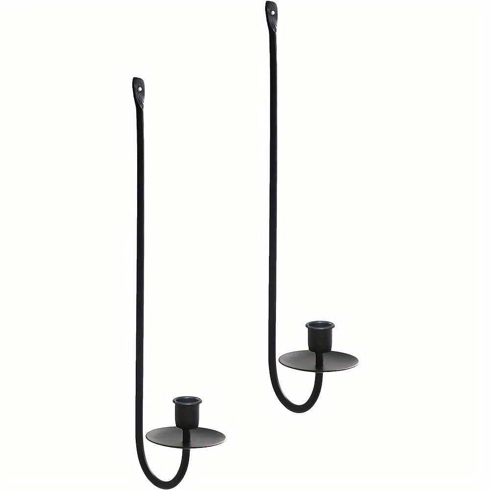 TEMU Set Of 2 Metal Wall Candle Sconces Designed For Mounting, Featuring A Modern Black End Suitable For Living Rooms, Farmhouse Decor, Fireplaces, And Weddings