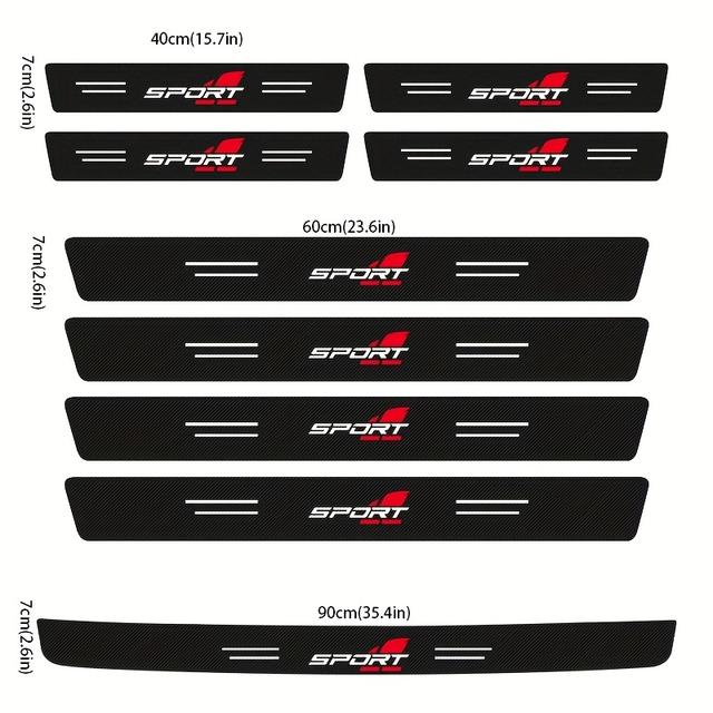 TEMU 9 stuks Universele Carbon Fiber Auto Deur Kras Bescherming Stickers voor Sport Welcome Pedalen om Krasjes te Voorkomen