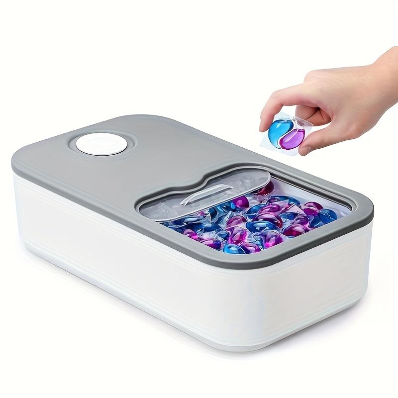 TEMU Organisateur de Capsules à Linge LDQ Économiseur d'Espace - Contient 150 Capsules, Couvercle Coulissant Facile, Solution Durable pour un Rangement Efficace dans