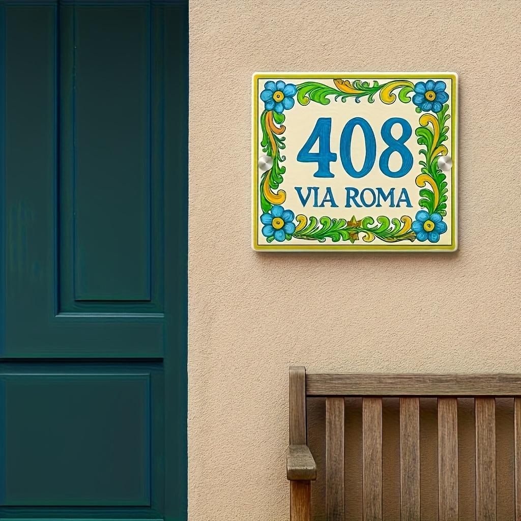 TEMU 1pz Targa Personalizzata per Numero - e Numero Personalizzati, Stile a con Piastra in Acrilico Lucido, per Regalo di , Decorazione da Parete per Esterno