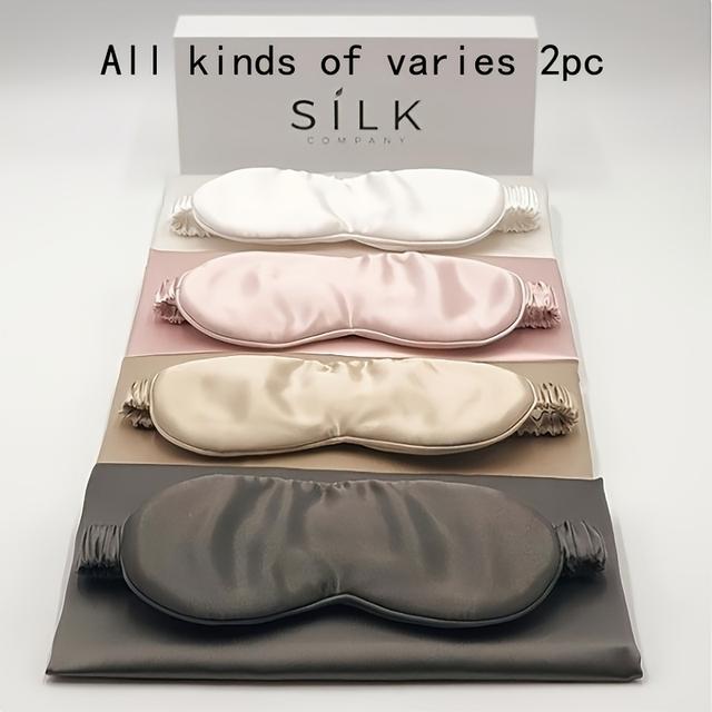 TEMU 2-pack Silkeslena Sömnmasker med Mörkläggning och Kylning för | Passform för Känslig Hud, Finns i Rosa, Grå, Beige, , Vit, Röd, Svart