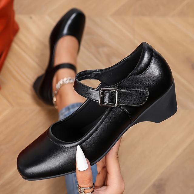 TEMU Zapatos sencillos y cómodos de blanda que son fáciles para los pies al estar de pie , con un tacón y un diseño elegante.