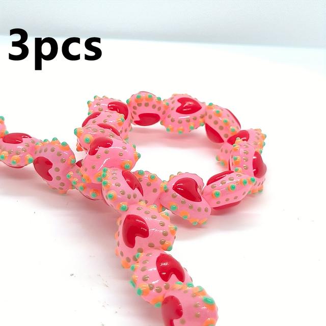 TEMU 3pcs Handmade Full- Color- Lampwork Glass Beads | Suitable For Jewelry Making, Bracelet, Necklace, Decoration, And Play Bead Assortments