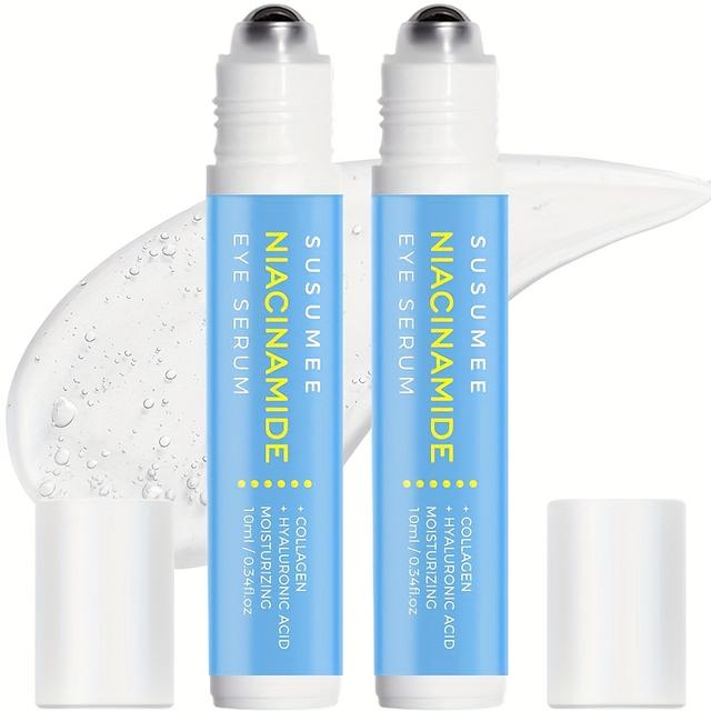 TEMU 2 stuks SUSUMEE Niacinamide Oogserum met Rollerball - Bevat Collageen Zuur, Verstevigt en Hydrateert de Huid, Geschikt voor Thuis/Reis Oogserum*2)