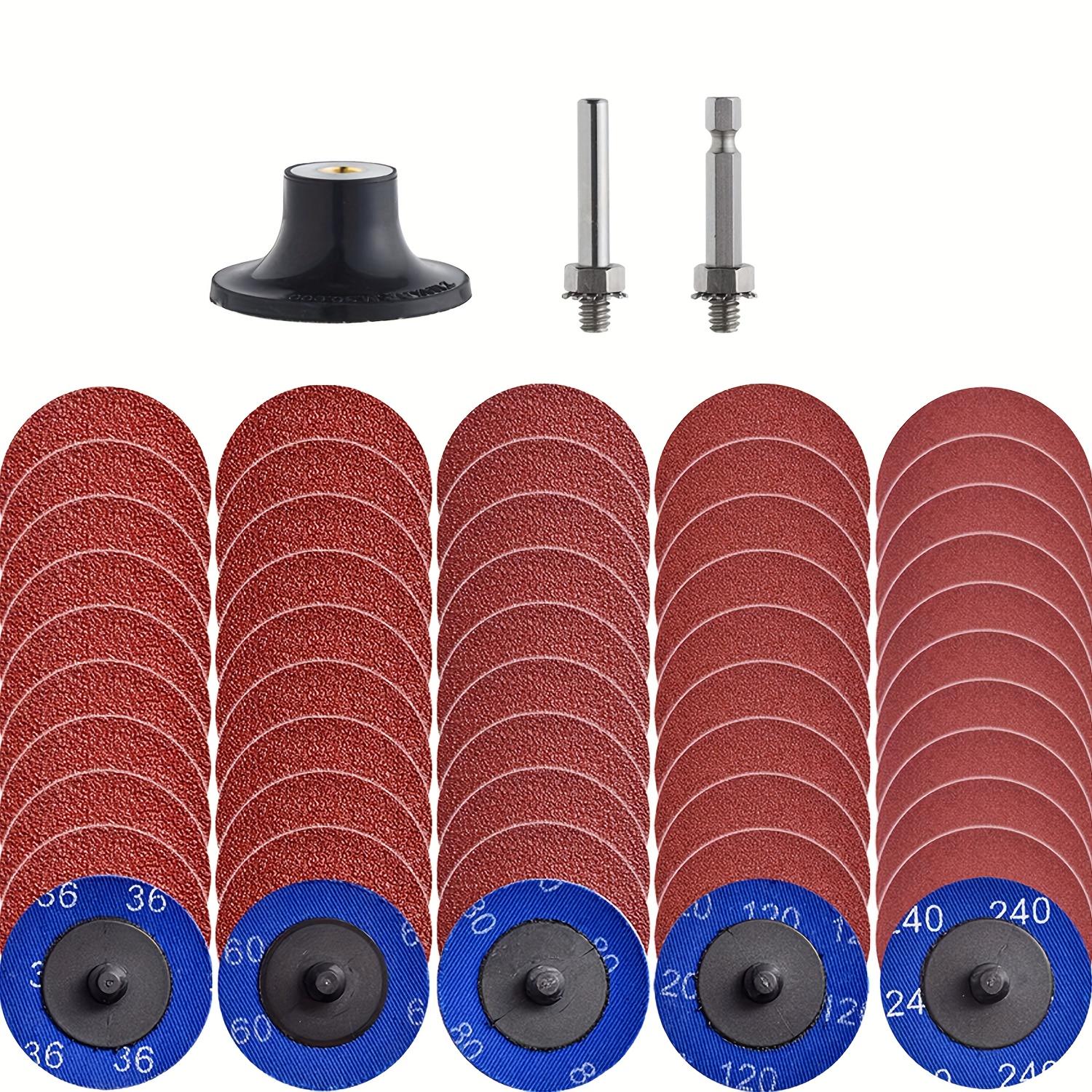 TEMU 50pcs 2 Inch Quick Change Discs Set, A/o Sanding Discs With 1/4" Holder, For Die Grinder Surface Prep Strip Grind Polish Finish Burr Rust Paint Removal P80