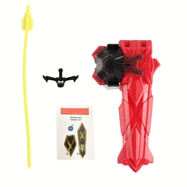 TEMU مُطلق السيف المزدوج Bey مع وضع الضربة الواحدة - نظام طبقة DB للدوران الأيمن والأيسر، وحدة تروس القوة وسيف معدني للأولاد، هدية لعبة بي ي قابل للجمع، لعب خارجي ممتع، تصميم ديناميكي، بلاستيك متين