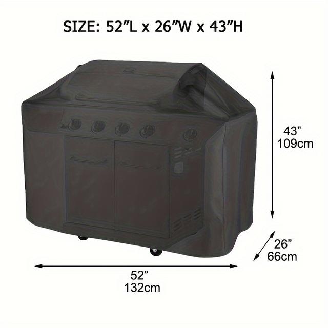 TEMU 1pc Bbq Gas Grill Cover Designed For Outdoor Use, Resistant To Fading, Suitable For , , , -, And Other Brands