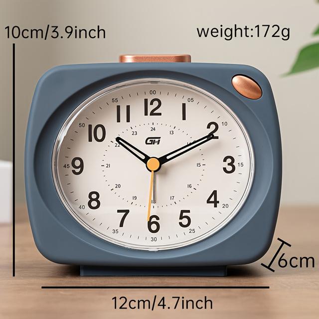 TEMU ساعة منبه حديثة لغرفة النوم مع وظيفة النوم والضوء الليلي، تشغيل صامت، مثالية للجانب أو المكتب أو السكن - ضرورية للطلاب، تعمل ببطارية واحدة غير متضمنة