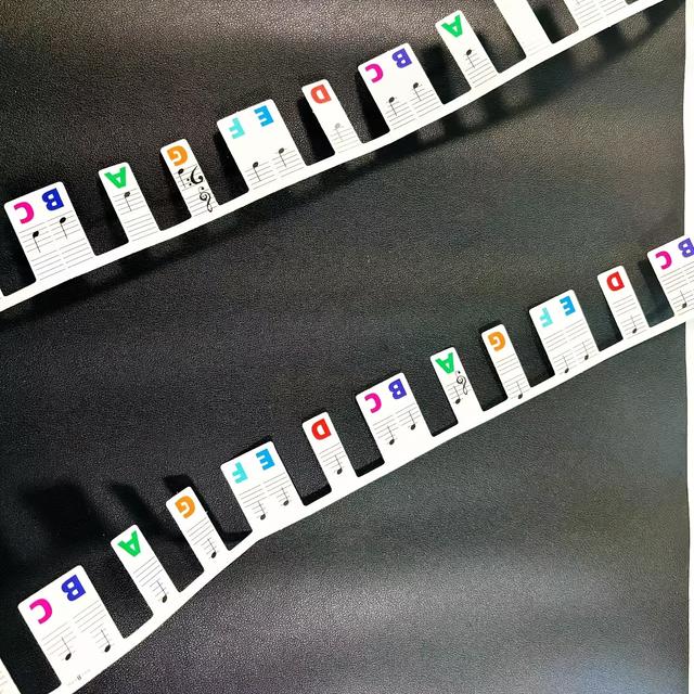 TEMU Piano Notes Guide For Beginner, Removable Piano Keyboard Note Labels For Learning, 88-key Full Size, Stickers, Reusable