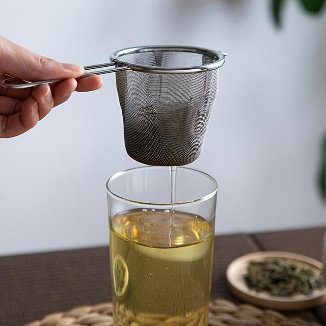 TEMU Juego de 2 coladores de té de acero inoxidable, filtro de malla para tés de y especias, infusor de metal duradero para varios tipos de tazas, accesorios de cocina, ideal para Navidad