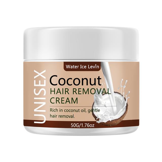 TEMU كريم إزالة شعر الجسم وتر Water Lce 50 جرام، كريم إزالة الشعر بزيت جوز الهند - لطيف وغير مهيج، مناسب للجسم، الساقين، الإبطين، والمناطق الحساسة - مناسب لجميع أنواع البشرة الفاتحة، سهل الحمل