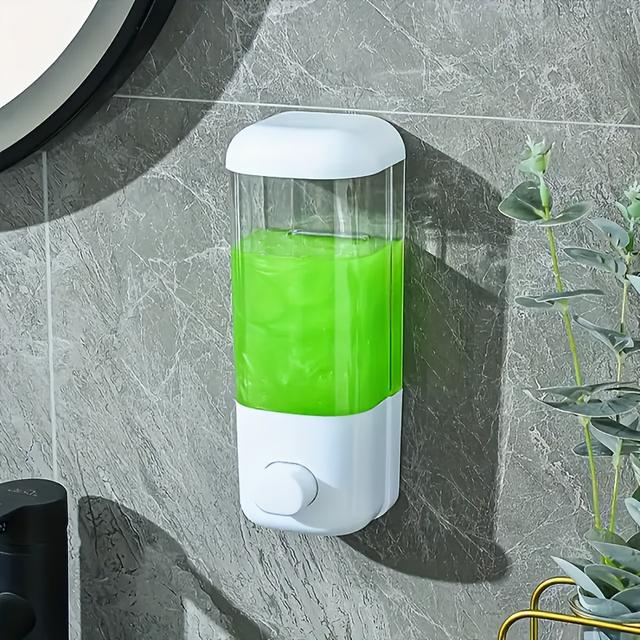 TEMU Double Soap Dispensers 250ml Abs Plastic With Adhesive Or Wall Mount With Screws Liquid Hand Shower Dispenser For Bathroom Gray