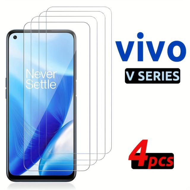 TEMU LESSESMO Sada 4 ks tvrzených skel na displej , včetně modelů V27E, V29E, V30 LTE 4G, V40 SE, V40 Lite a S19, nabízí optimální ochranu