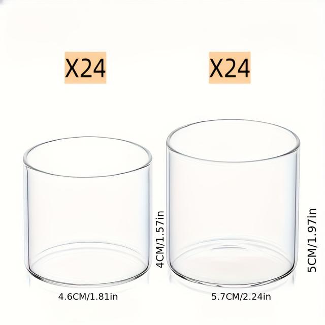 TEMU -Pack Mini-Glas-Teelichterhalter für Schwimmkerzen, Kristall-Teeleuchten geeignet für Outdoor-Hochzeiten, Feiern und Tischdekoration, 4 cm und 5 cm hoch