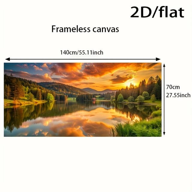 TEMU 2d/flat 1pc 27.55inch*55.11inch/ 70cm*140cm Frameless Modern The Of Life Canvas Painting Art For Living Room Modern Canvas Poster For Bedroom And Living Room Decoration Cuadros No Frame