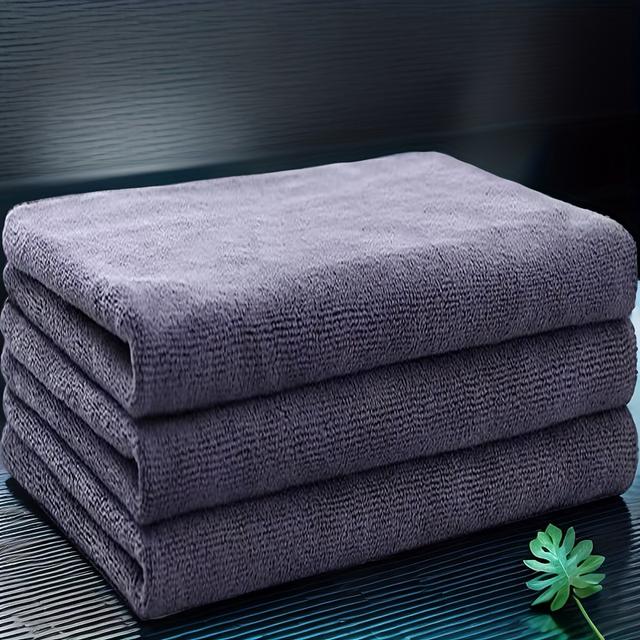 TEMU 3pcs Large Polyester Bath Towel, Absorbent & Quick-drying Showering Towel, Super Soft & Skin-friendly Bathing Towel, For Home Bathroom, Ideal Bathroom Supplies