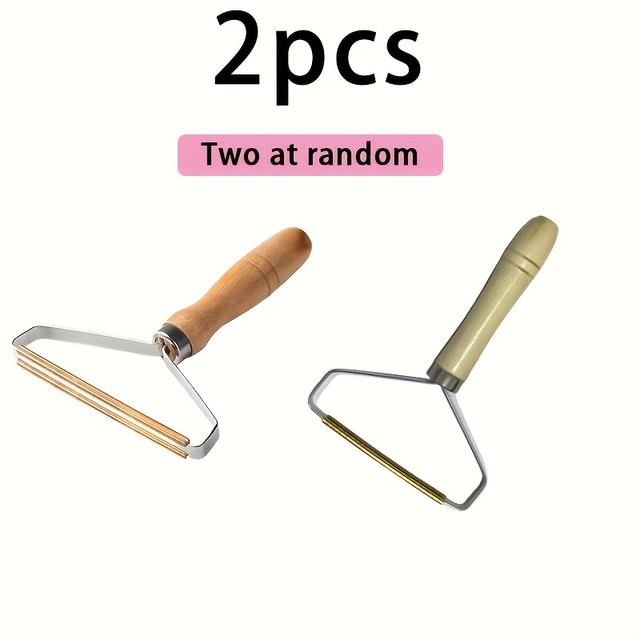 TEMU 2pcs Portable Manual Lint Remover, Suitable For Cleaning Clothes, Sofas, Carpets, Bedding, And Pet Hair, Double-sided Cleaning Tool, A For Home Use, Great As A Gift For Family, , And