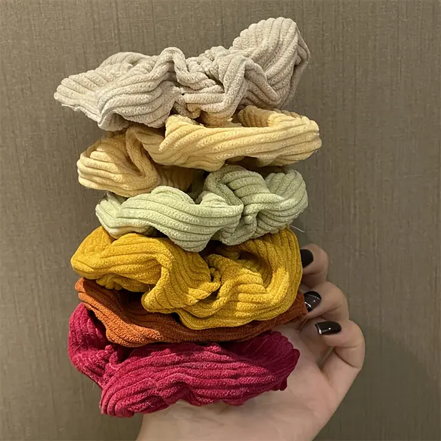 TEMU Conjunto de 6 Elásticos de Cetim para o Cabelo para o Outono e Inverno em Várias Cores, Adições de Cabelo Fáceis e Elegantes