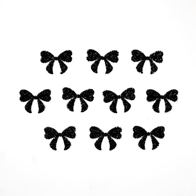 TEMU 10개 반짝이는 라인스톤 리본 패치, 귀여운 DIY 패션 장식 패치 - 옷, 신발, 모자, 가방용