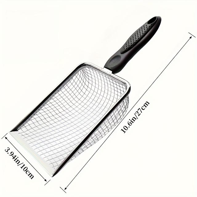 TEMU Durable Stainless Steel Soil Sifter – 3.8/5mm Mesh For Compost And Rocks – Sturdy Design With Comfortable Handle (for Gardening And Landscaping)