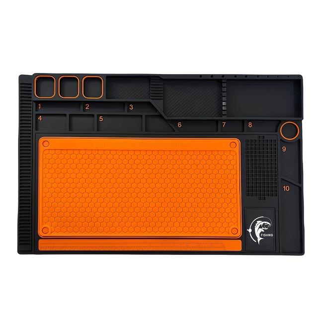 TEMU 1set 2 Mats Heavy Duty Easy Tying Organizer Tool Fly Tying Mat Set With Ruler And Magnets