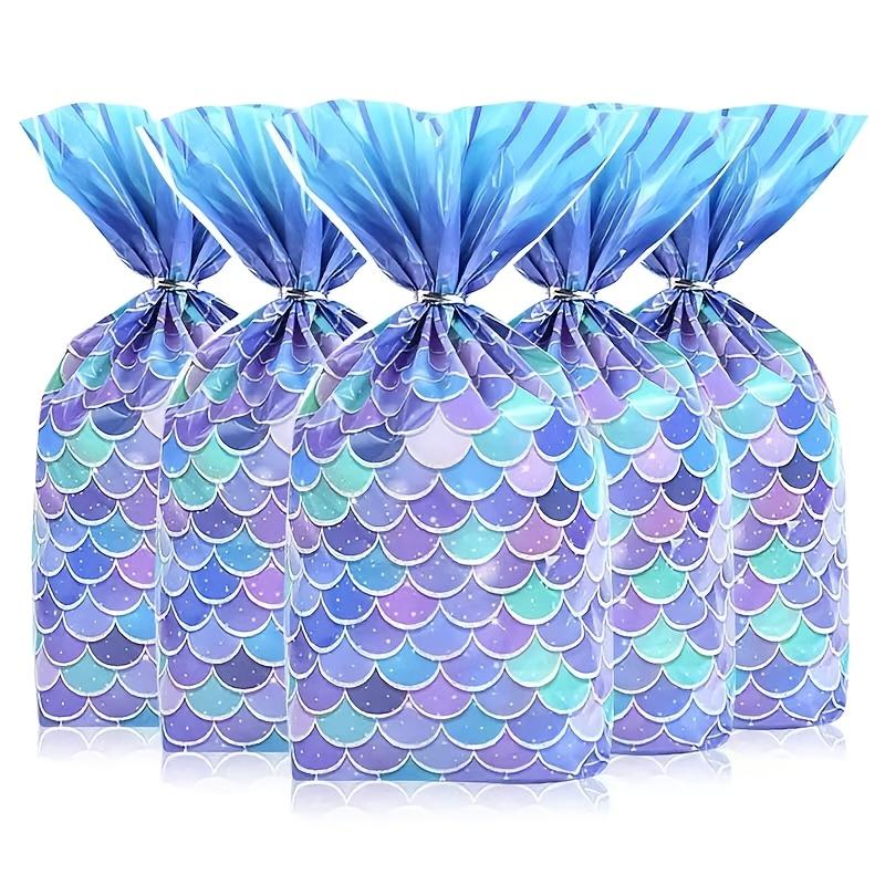 TEMU 20pcs Mermaid Tail Gift Bags - Ocean Theme Plastic Resealable Bags With Vibrant Scale Patterns For Candy, , Party Favors & Souvenirs (non-food Contact), Mermaid Party Decorations