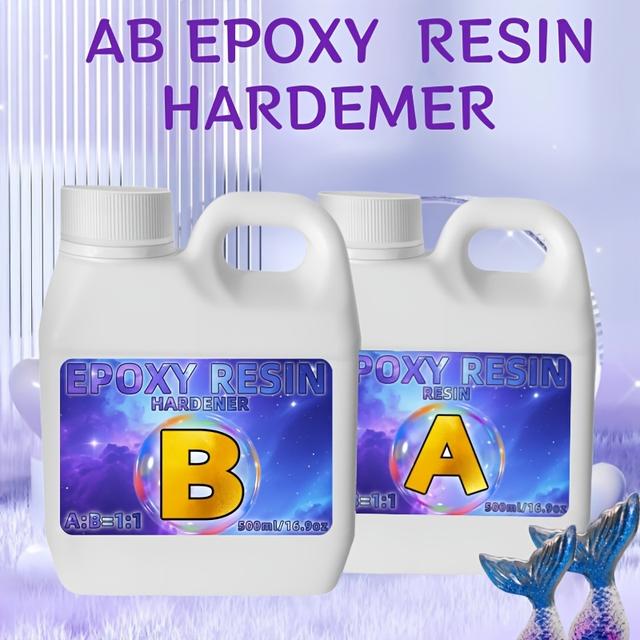 TEMU 1000ml/33.82oz Clear And Transparent Ab Epoxy Resin Kit Glue, Pouring Resin Set, Bubble-free, Yellowing Resistant Epoxy Resin Material, Suitable For Art, Jewelry, Molds, And Specimen Making