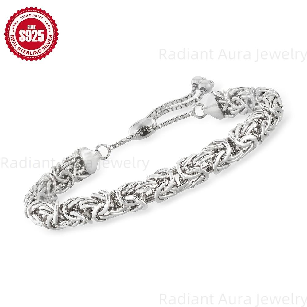 TEMU This Hand- Bracelet Made Of 925 Sterling Silver Features A Grass And Is Adjustable In Size, Making It An Ideal Present For Christmas And Halloween, Includes A Gift Box