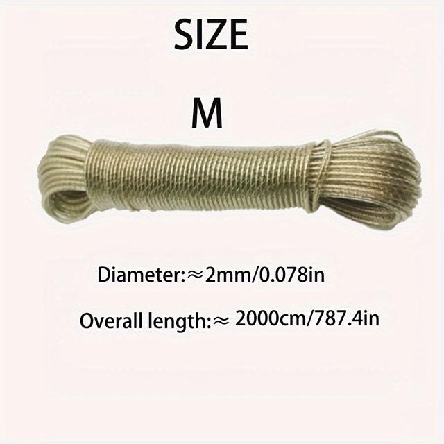 TEMU -meter Long Clothesline Made Of Steel Wire, Wrapped In Pvc, Versatile, Durable, And Resistant To Dirt, Clotheslines