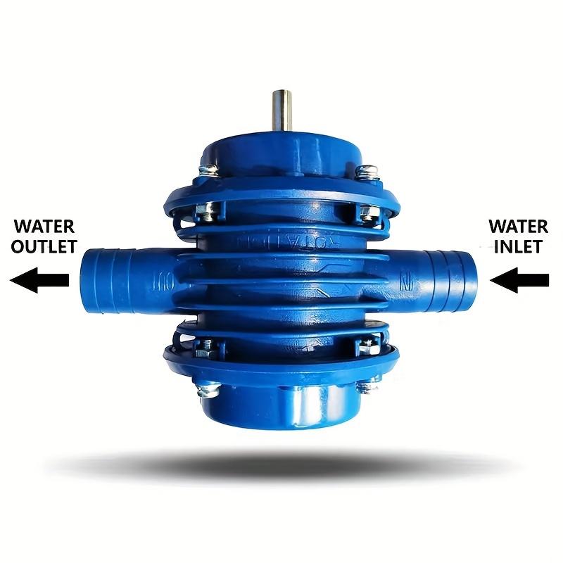 TEMU High- Heavy Duty Hand Drill Pump - Self-priming, Stainless Steel & Plastics, Blue, Ideal For Clear Water, Sea Water, Oil, Fertilizer & More, Compatible With Drills Over 350w