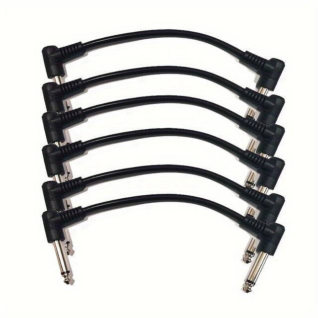 TEMU 6 darabos fekete gitár effekt kábel, egy pedálos kábel 6,-es szögletes csatlakozóval, pajzsolás zajcsökkentő kábel elektromos gitárhoz és basszusgitárhoz, 18 cm
