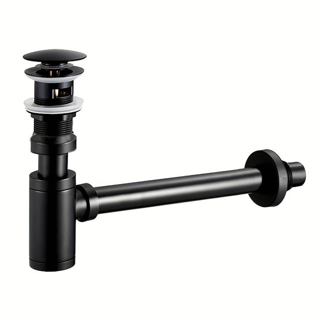 TEMU Anti-clogging Kit For Bathroom Sinks, Solid Brass 1-1/4 Bottle-shaped Drain Assembly With Overflow Pop-up Drain Plug