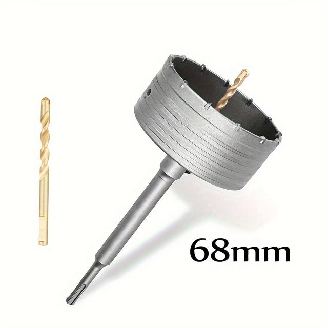 TEMU 1pc Sds Plus Max 68mm Hex Shank Metal Drill Crown , Single Item Packaging, No Electricity Required, For 220mm Extension