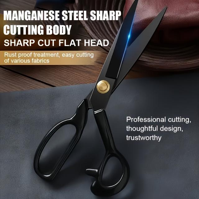 TEMU Professional 10-inch Sharp Tailor Scissors With Steel Blade & High Carbon - Heavy-duty Shears For Fabric, Sewing, Apparel, Dressmaking - Ergonomic Handle For Tailors, Quilting, Crafting (10 Inch)